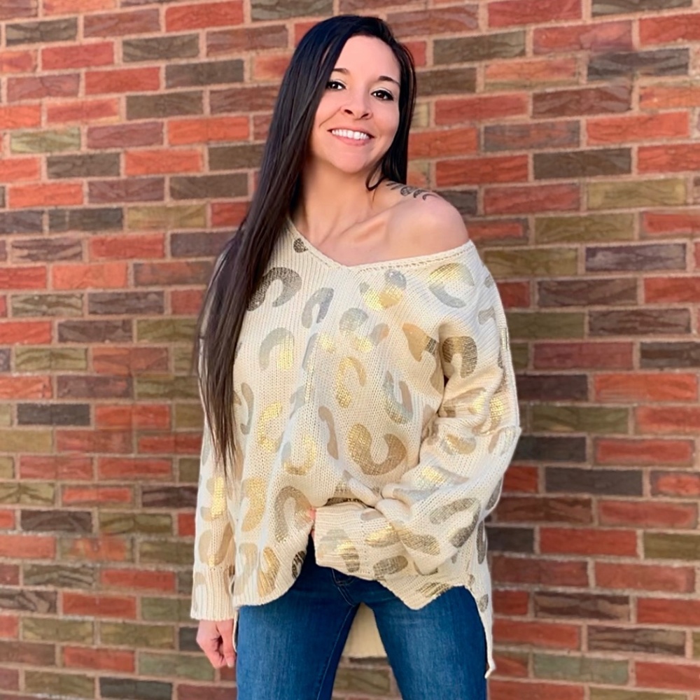 Gold Cheetah Sweater